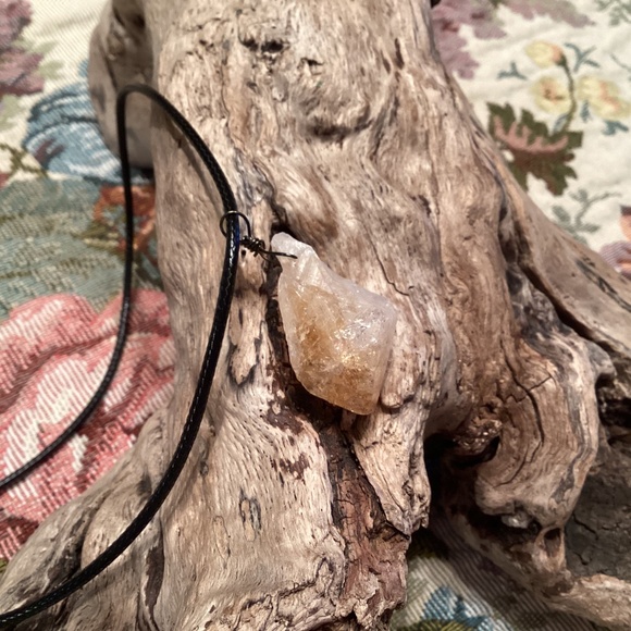 NEW!! REAL Natural Citrine Quartz Pendant Necklace 24” - Picture 6 of 7